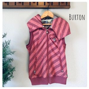 Burton Women's Vest with Pink Diagonal Stripes
